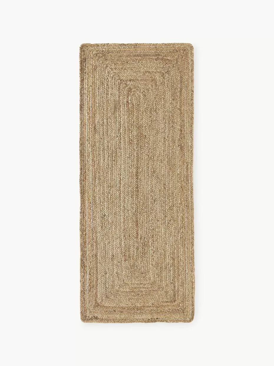 Läufer-Westwing Collection Handgefertigter Jute-Läufer Sharmila Braun