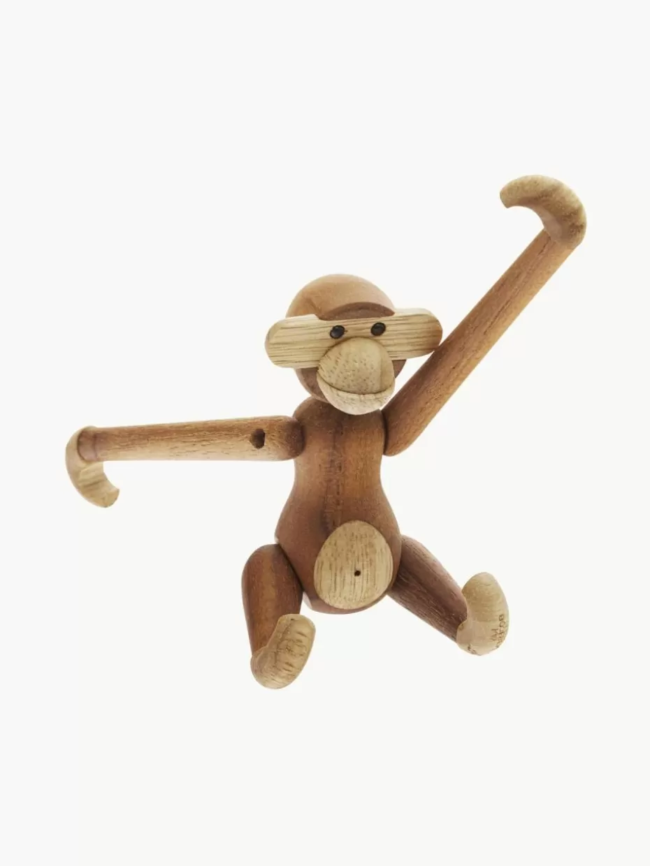 Deko-Objekte-Kay Bojesen Handgefertigtes Deko-Objekt Monkey aus Teakholz, H 10 cm