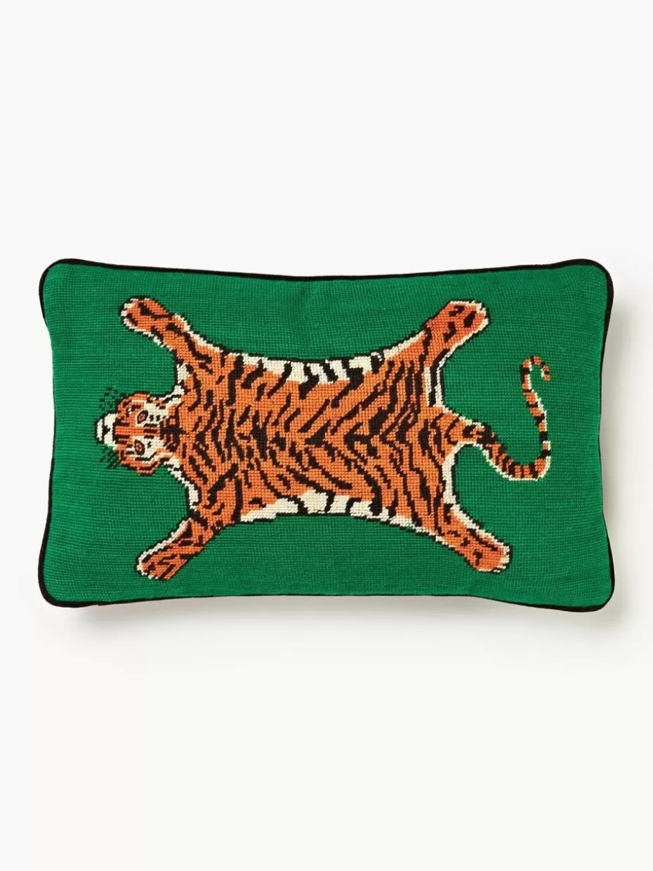 Dekokissen-Jonathan Adler Handgefertigtes Woll-Dekokissen Tiger