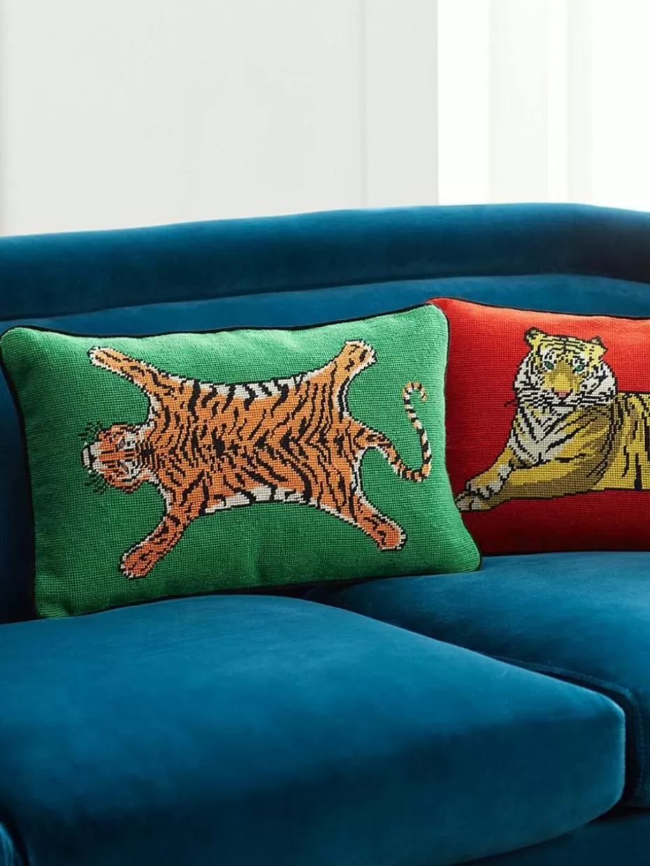 Dekokissen-Jonathan Adler Handgefertigtes Woll-Dekokissen Tiger