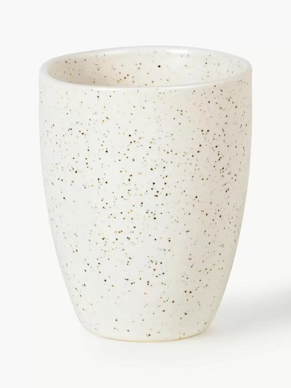 Tassen-Broste Copenhagen Handgemachte Becher Nordic Vanilla, 6 Stück Off White, gesprenkelt