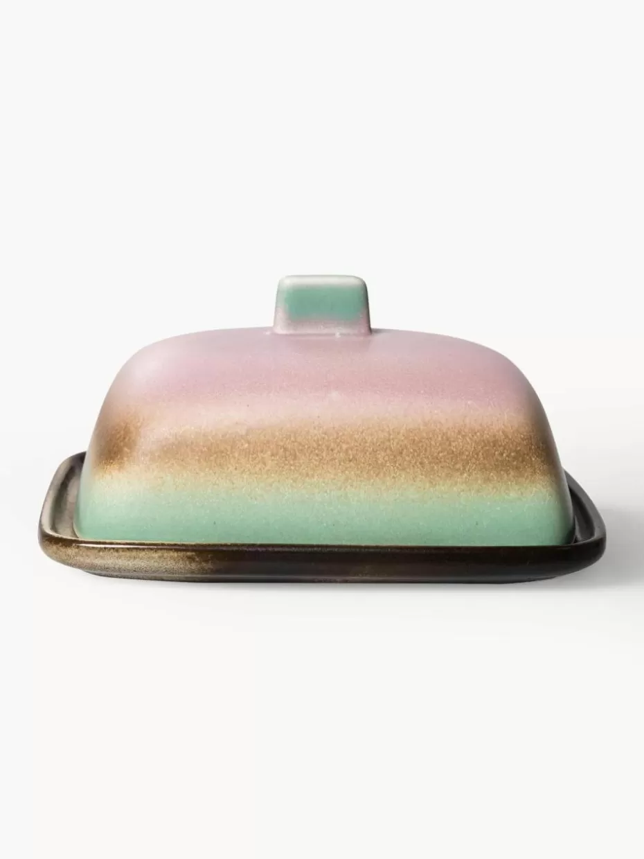 Geschirrserien-HKLIVING Handgemachte Butterdose 70's
