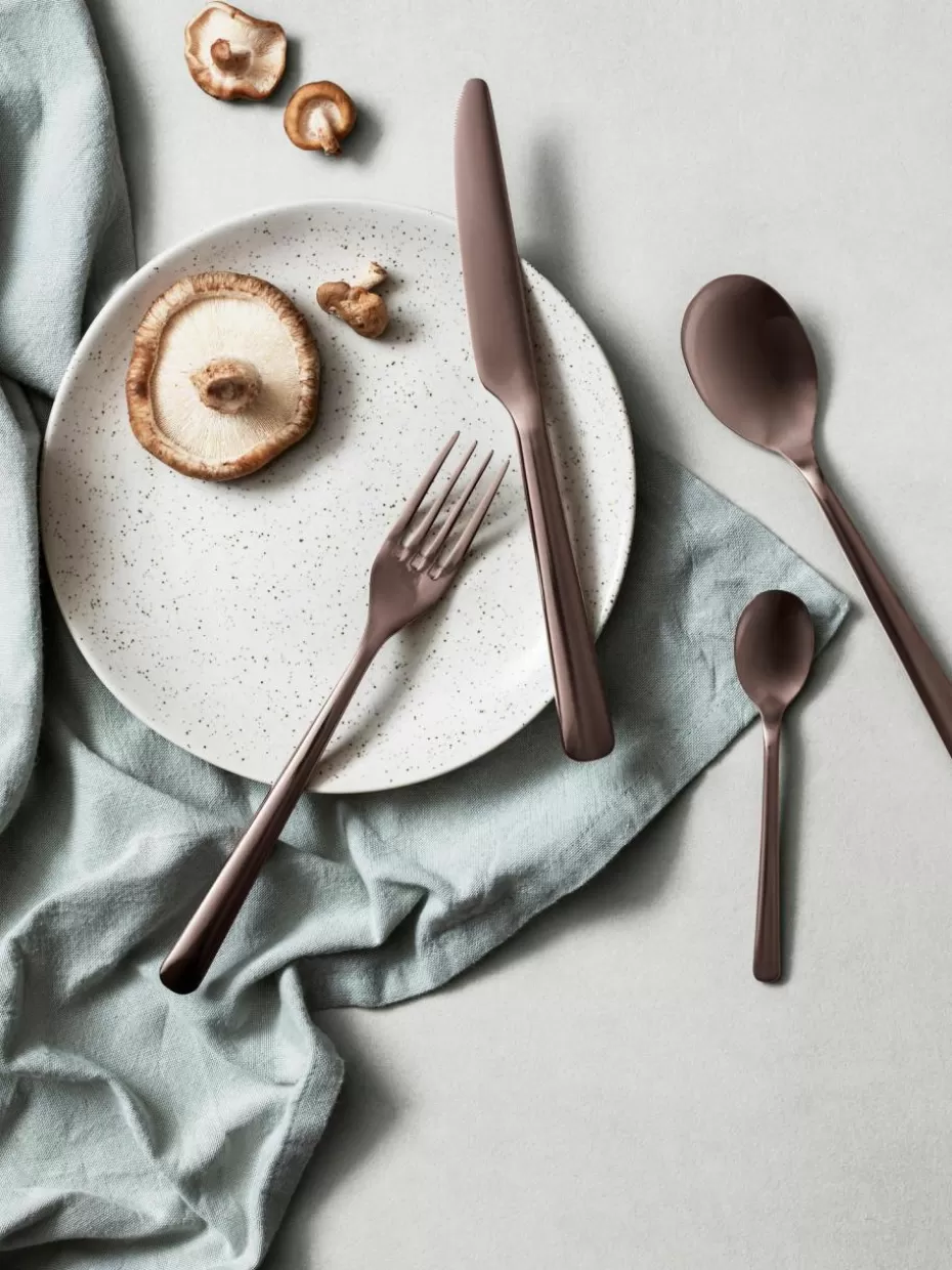 Teller-Broste Copenhagen Handgemachte Frühstücksteller Nordic Vanilla, 4 Stück Off White, gesprenkelt
