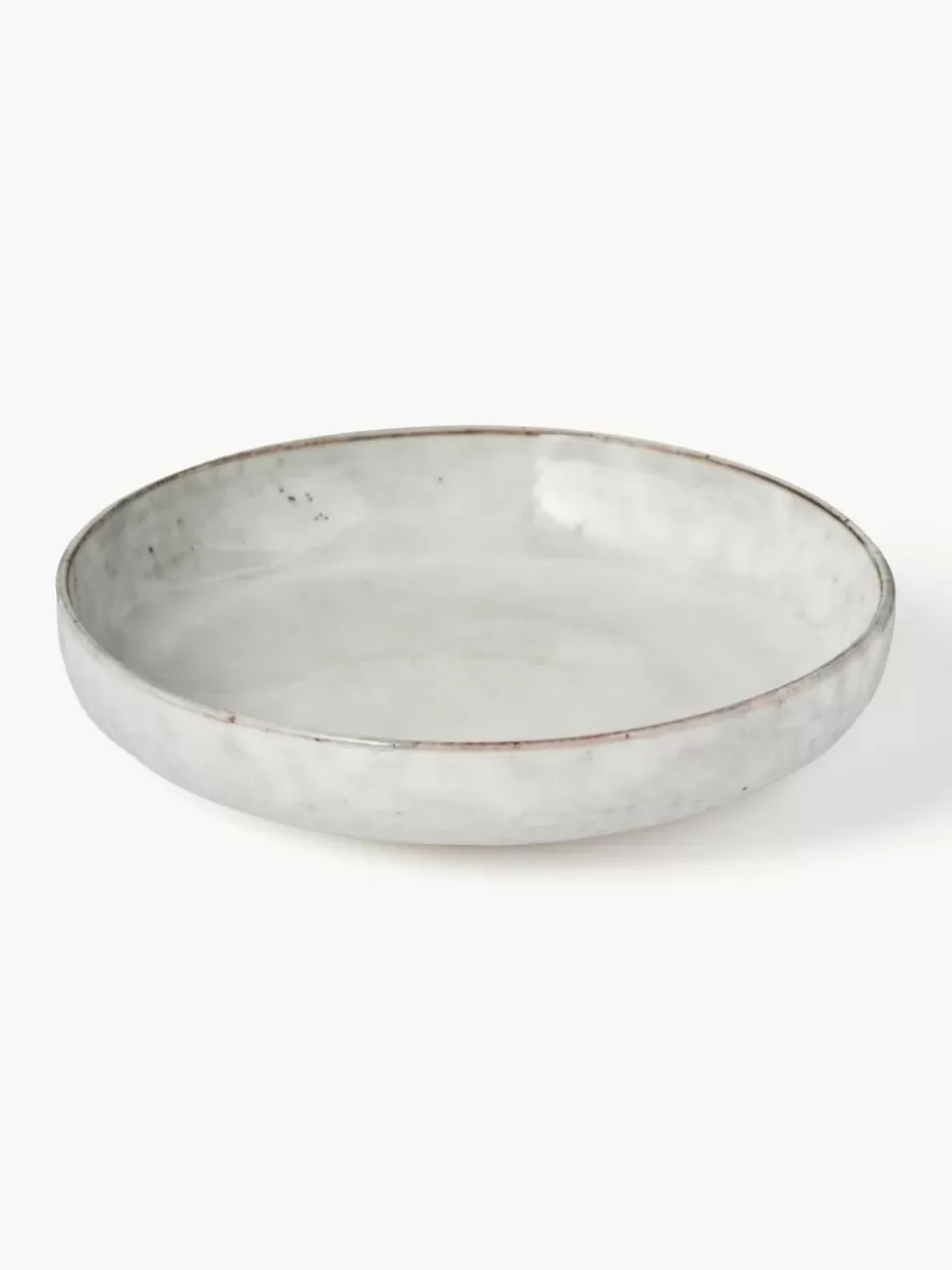 Schalen & Bowls | Geschirrserien-Broste Copenhagen Handgemachte Schalen Nordic Sand, Ø 22 cm, 4 Stück Hellgrau, gesprenkelt