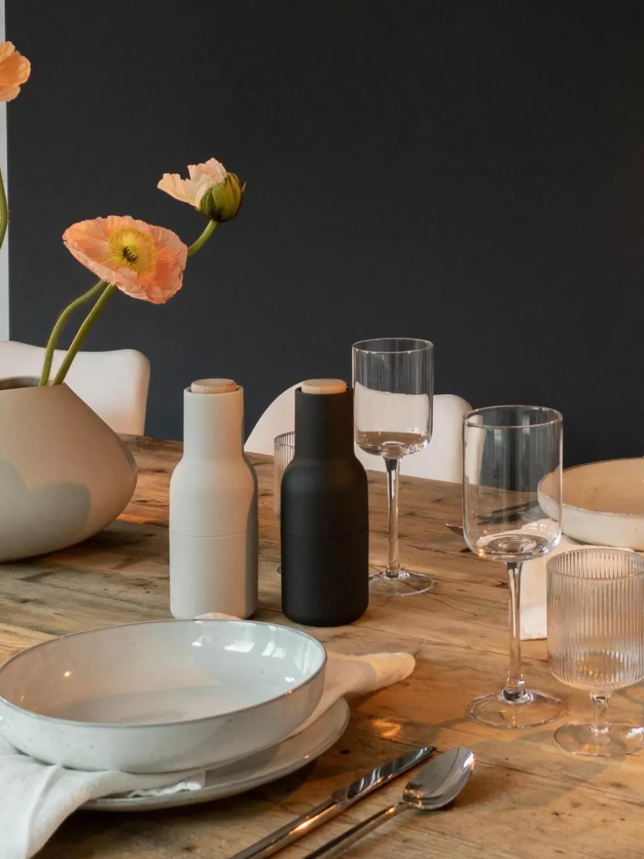 Schalen & Bowls | Geschirrserien-Broste Copenhagen Handgemachte Schalen Nordic Sand, Ø 22 cm, 4 Stück Hellgrau, gesprenkelt