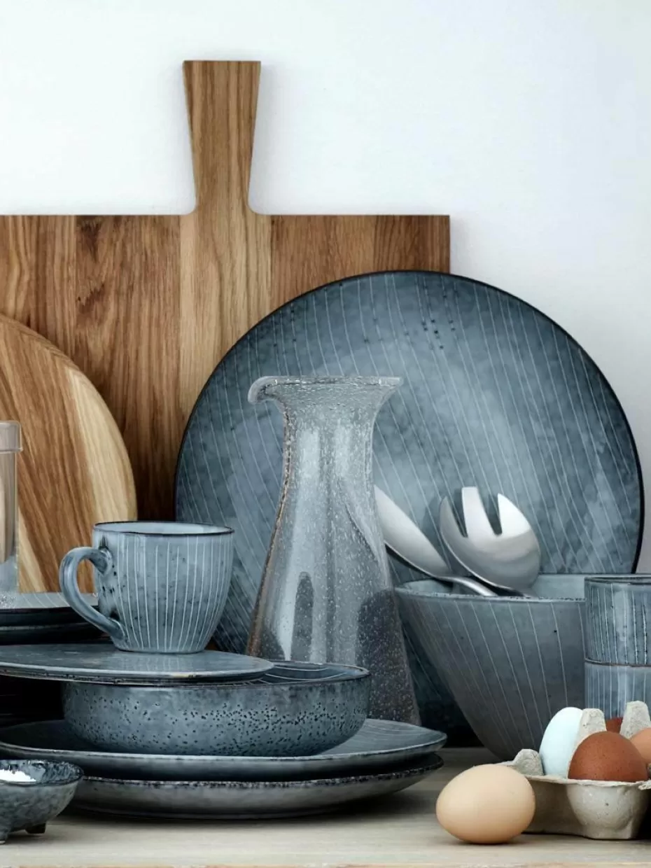 Schalen & Bowls | Geschirrserien-Broste Copenhagen Handgemachte Schalen Nordic Sea, Ø 17 cm, 4 Stück Graublau, gesprenkelt