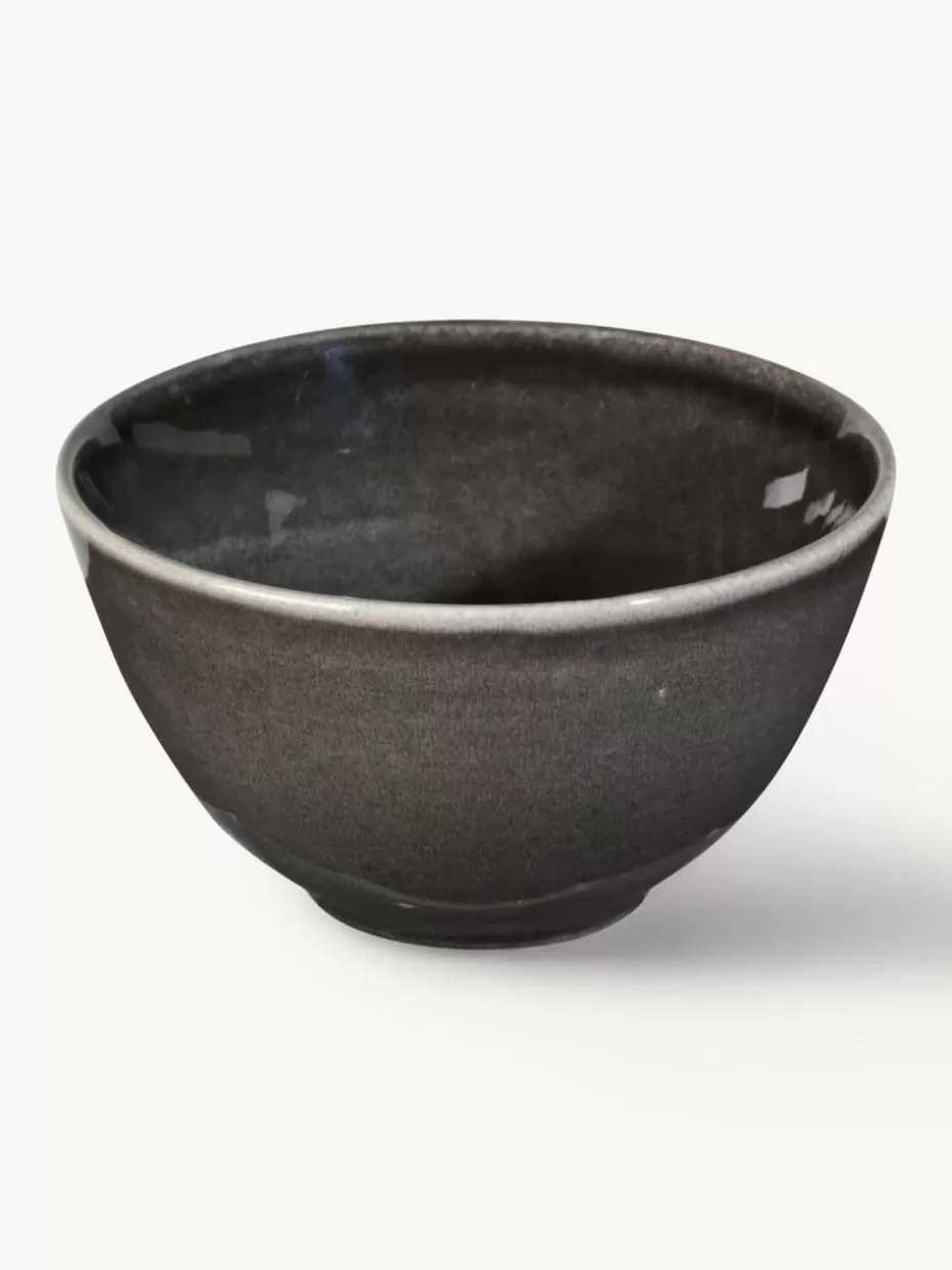 Schalen & Bowls | Geschirrserien-Broste Copenhagen Handgemachte Schälchen Nordic Coal, 4 Stück Schwarz, gesprenkelt