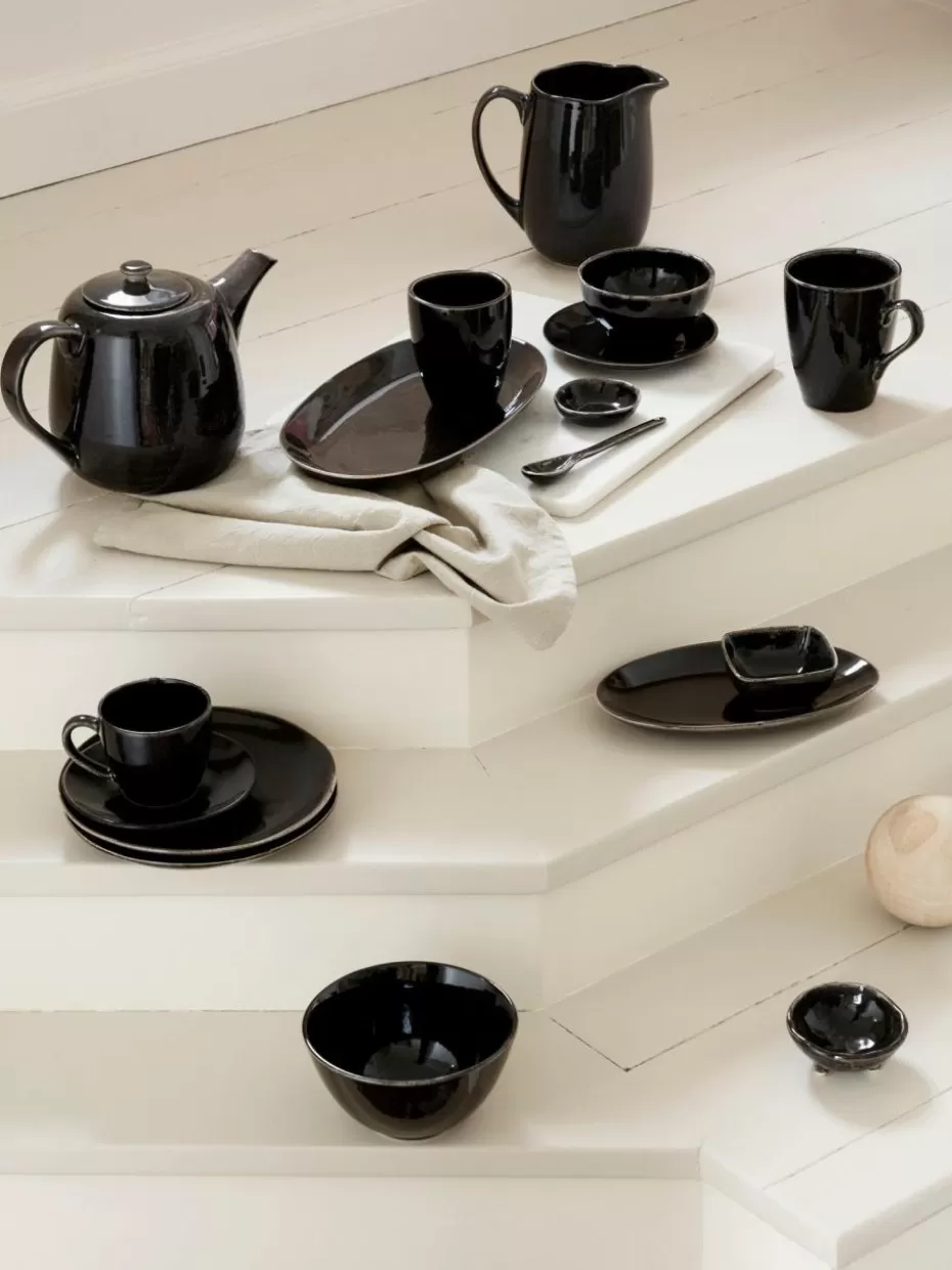 Schalen & Bowls | Geschirrserien-Broste Copenhagen Handgemachte Schälchen Nordic Coal, 4 Stück Schwarz, gesprenkelt