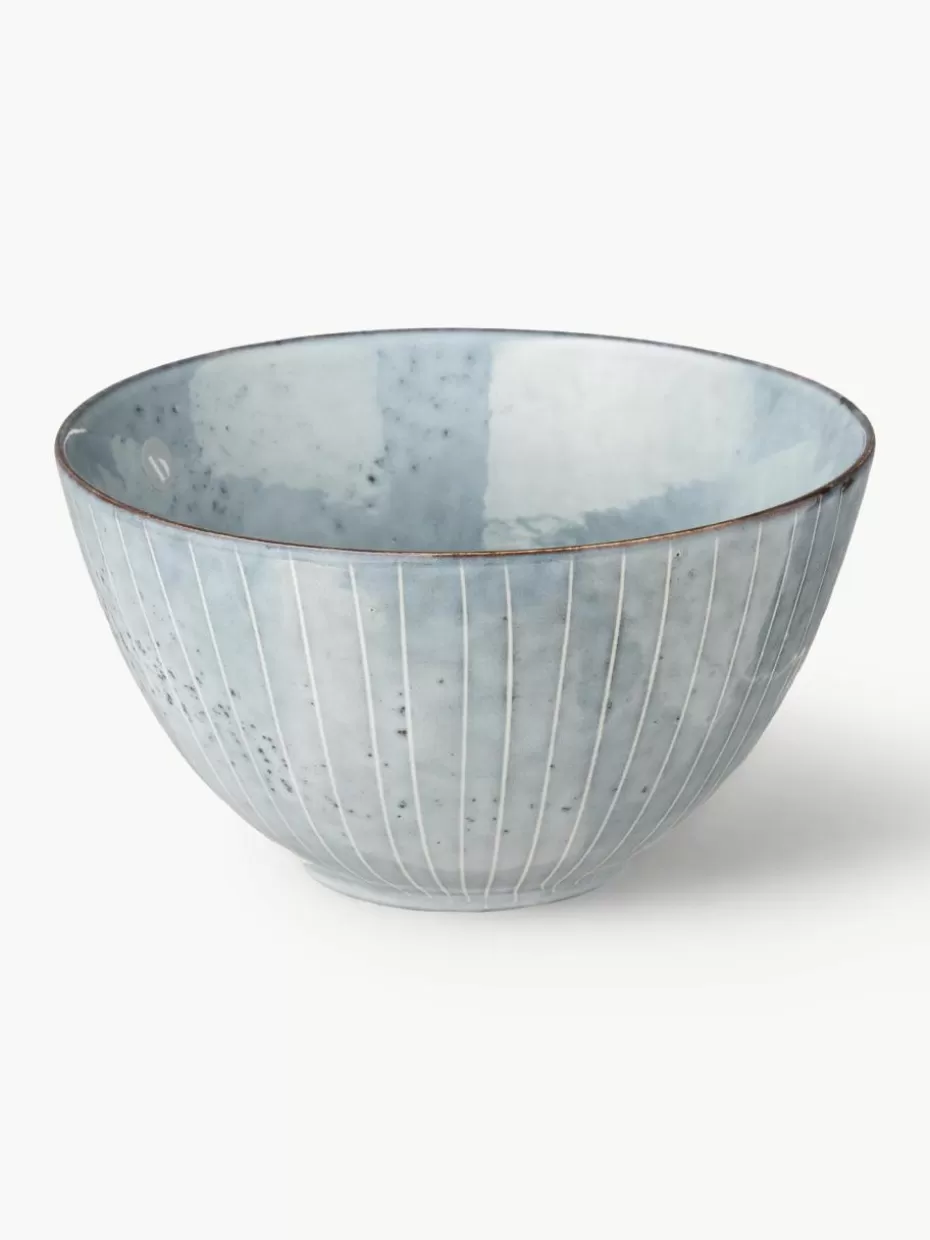 Schalen & Bowls | Geschirrserien-Broste Copenhagen Handgemachte Schälchen Nordic Sea, 4 Stück Graublau, gesprenkelt