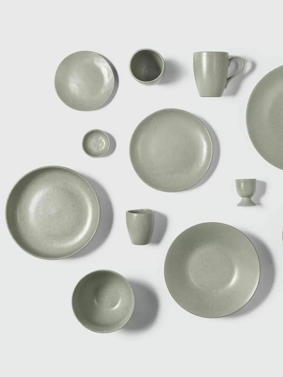 Teller-Broste Copenhagen Handgemachte Suppenteller Nordic Marsh, 4 Stück Salbeigrün, gesprenkelt