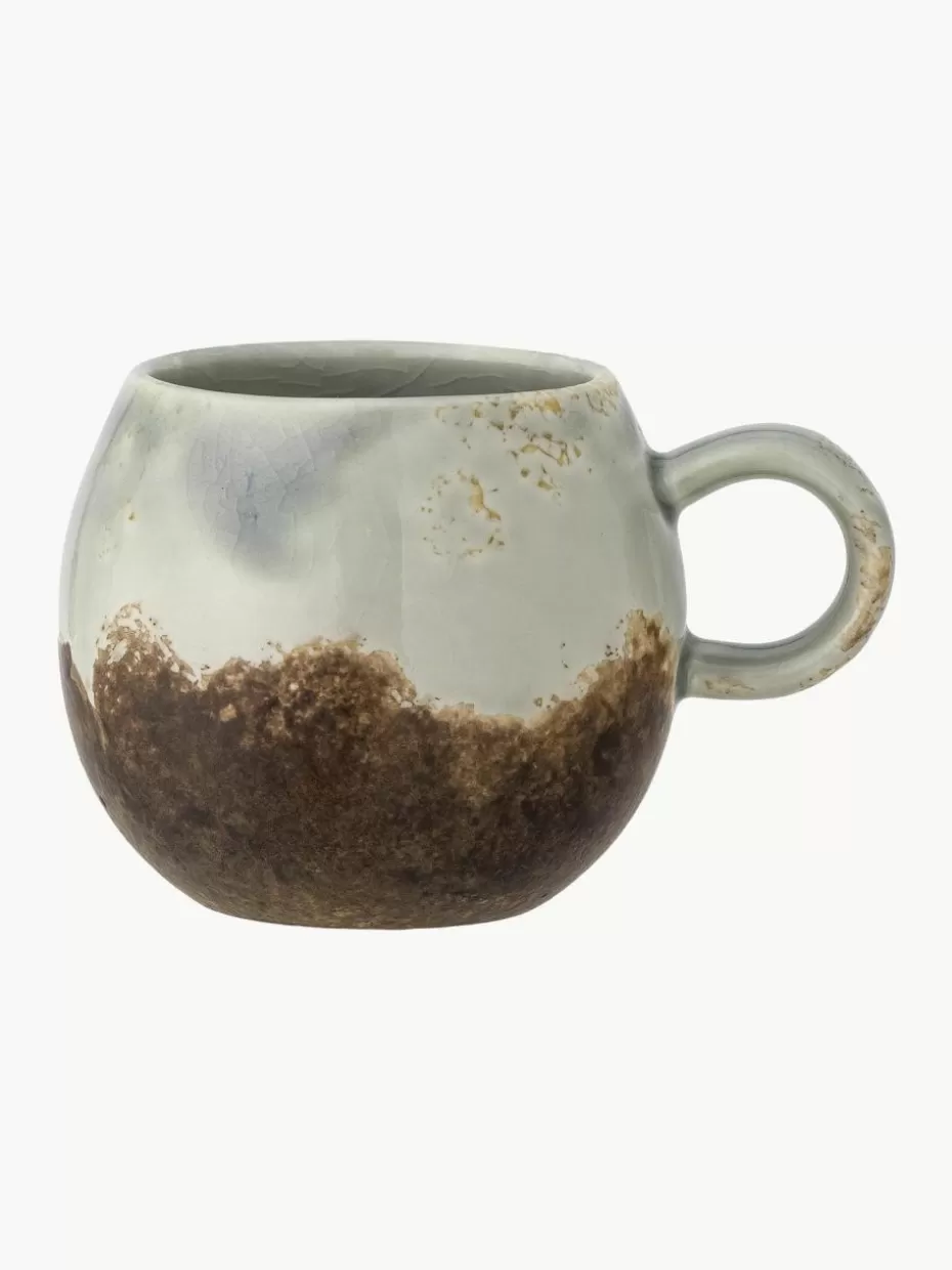 Tassen-Bloomingville Handgemachte Tasse Paula mit Glasur Dunkelbraun, Grautöne