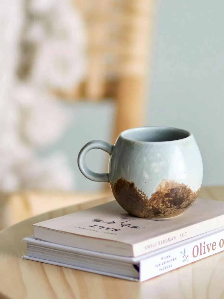 Tassen-Bloomingville Handgemachte Tasse Paula mit Glasur Dunkelbraun, Grautöne
