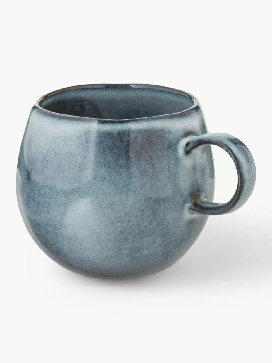 Tassen-Bloomingville Handgemachte Tasse Sandrine Graublau, gesprenkelt