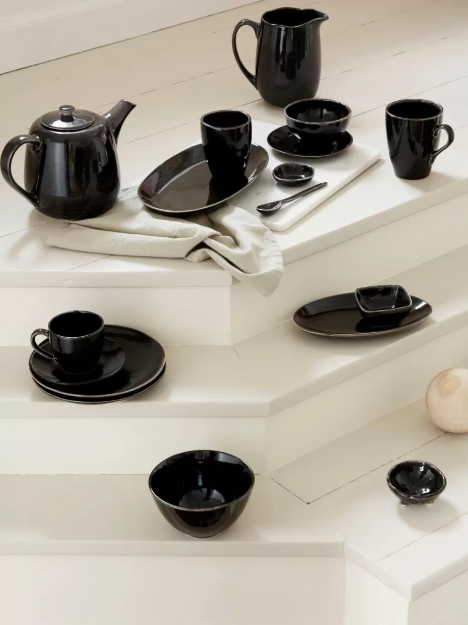 Tassen-Broste Copenhagen Handgemachte XL Teetassen Nordic Coal, 2 Stück Schwarz, gesprenkelt