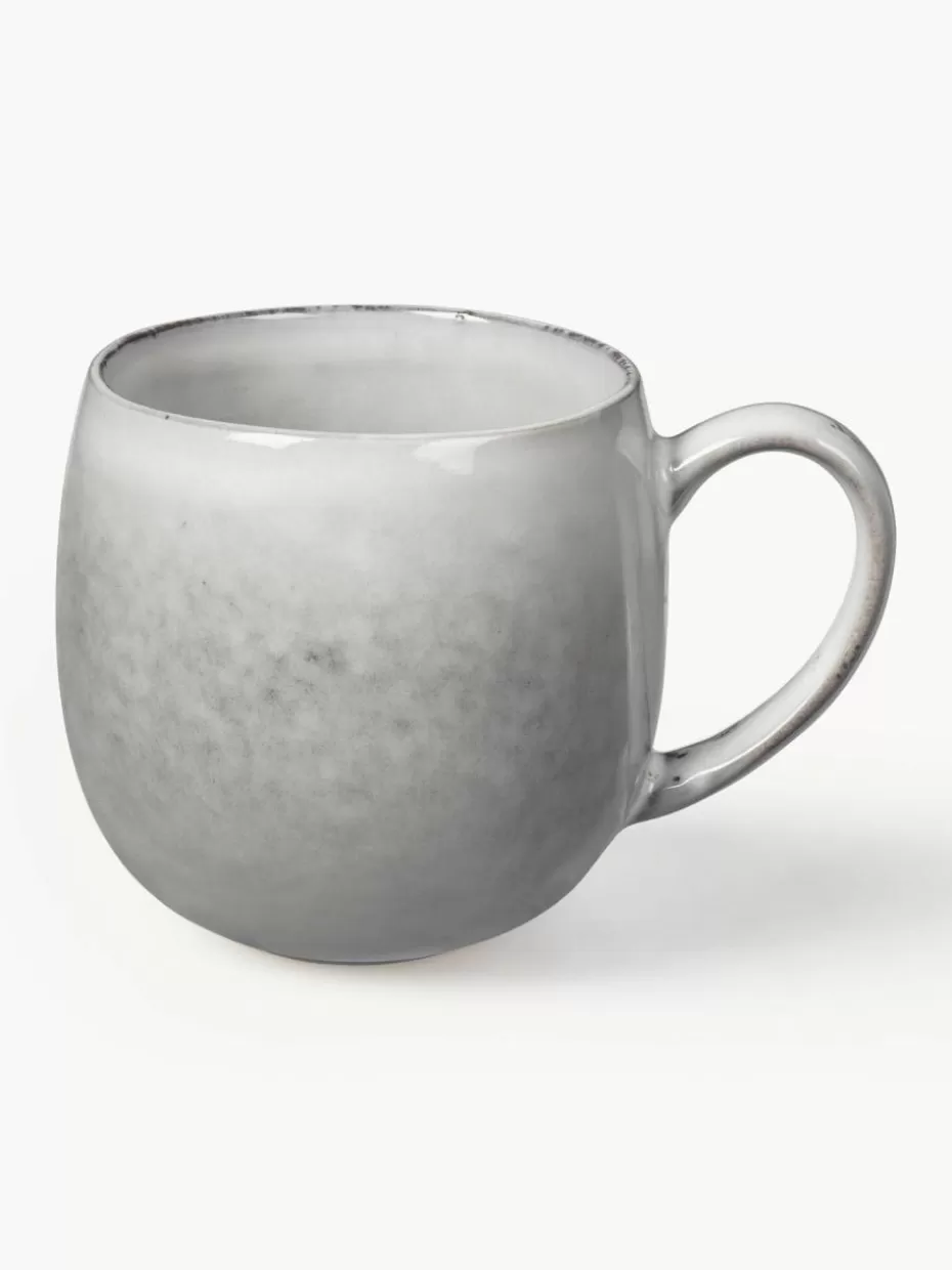 Tassen-Broste Copenhagen Handgemachte XL Teetassen Nordic Sand, 2 Stück Hellgrau, gesprenkelt