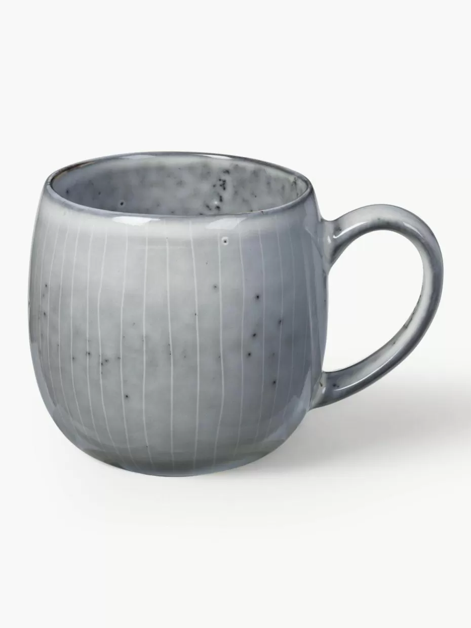 Tassen-Broste Copenhagen Handgemachte XL Teetassen Nordic Sea, 2 Stück Graublau, gesprenkelt