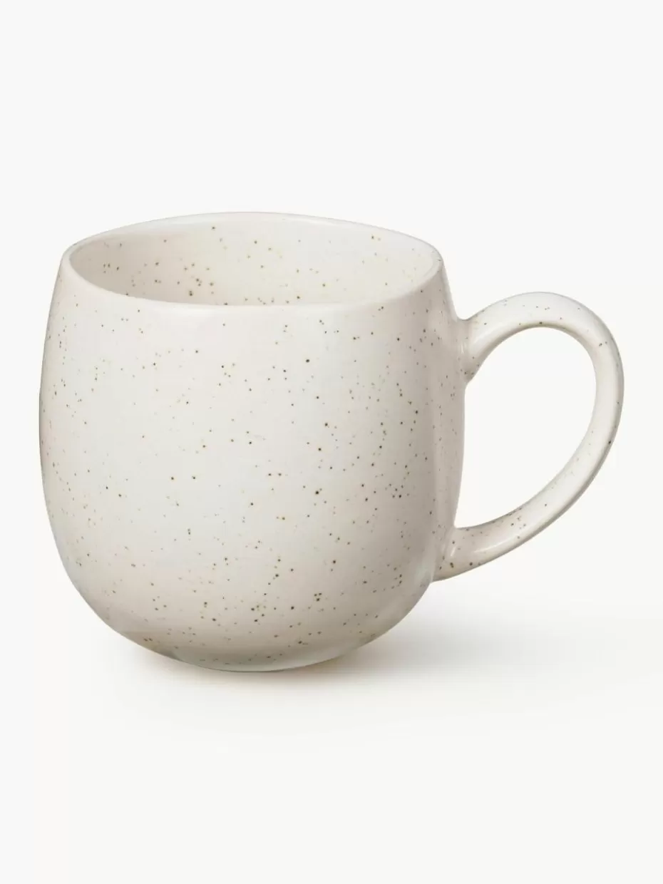 Tassen-Broste Copenhagen Handgemachte XL Teetassen Nordic Vanilla, 2 Stück Off White, gesprenkelt