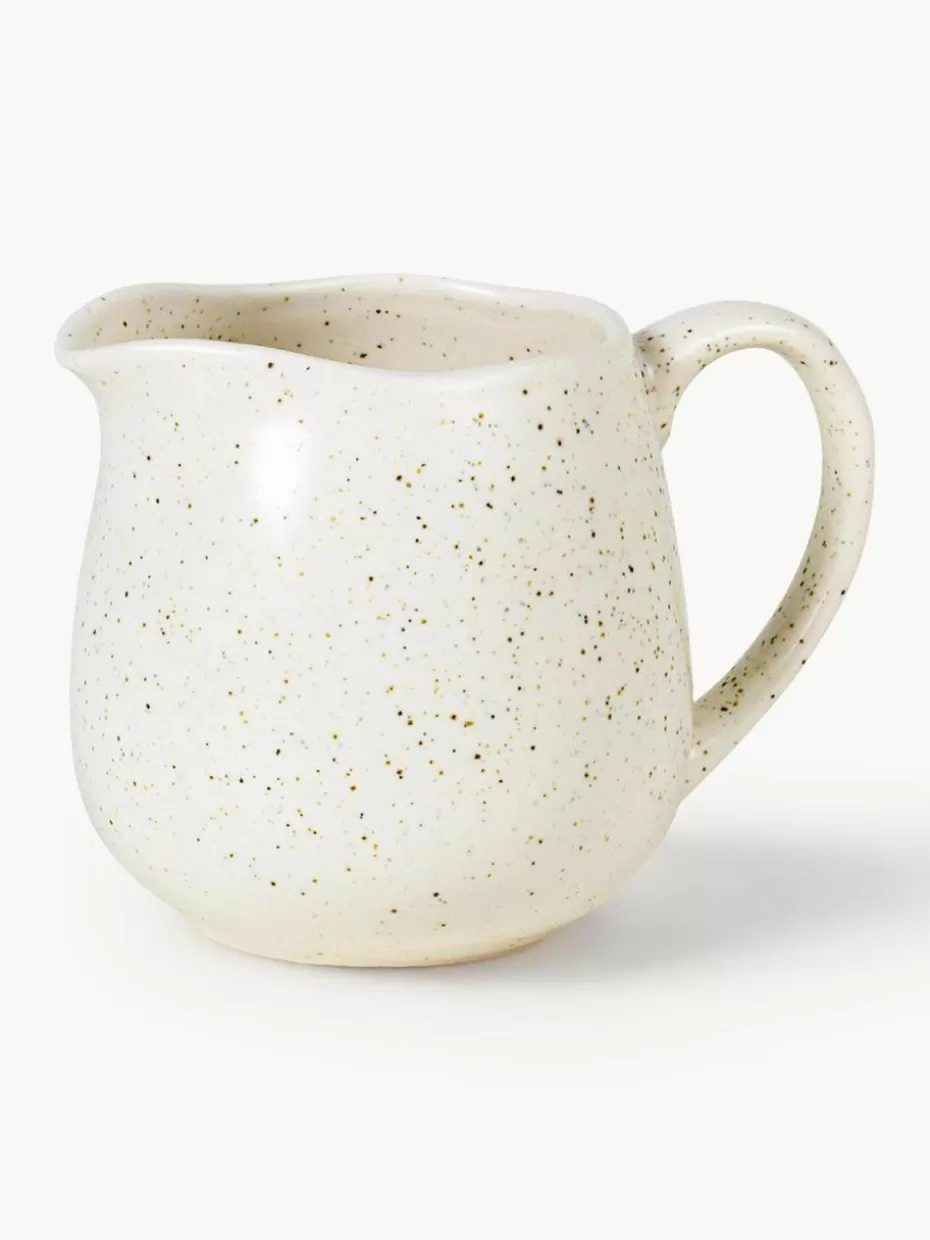 Kannen & Karaffen-Broste Copenhagen Handgemachtes Milchkännchen Nordic Vanilla, 300 ml Off White, gesprenkelt