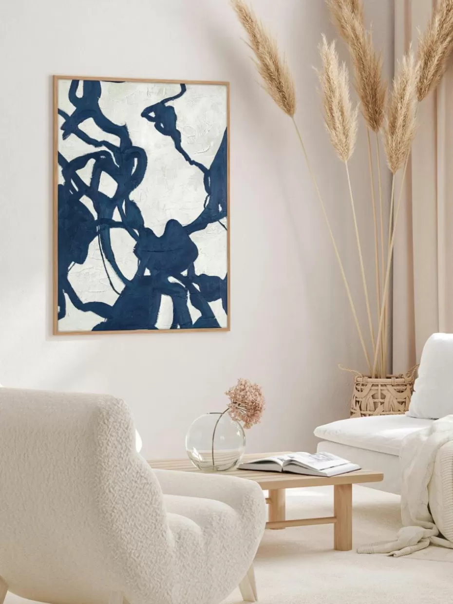 Leinwandbilder-Malerifabrikken Handgemaltes Leinwandbild Blueplay mit Holzrahmen