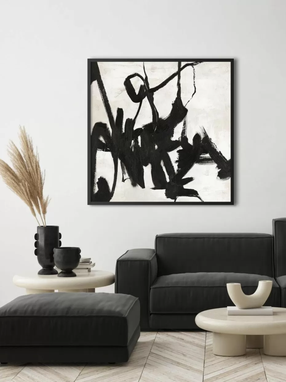 Leinwandbilder-Malerifabrikken Handgemaltes Leinwandbild Playblack mit Holzrahmen Design 1