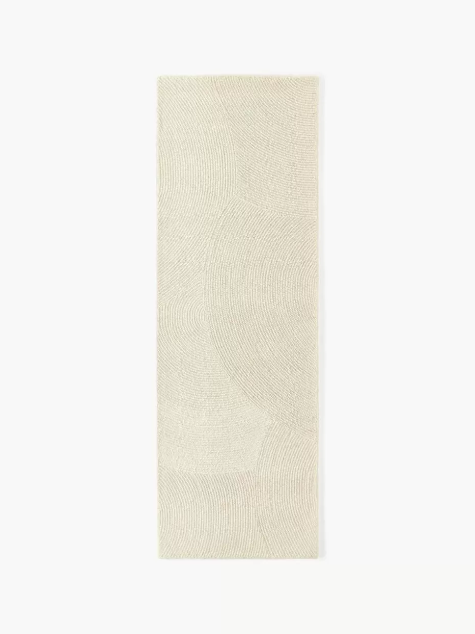 Läufer-Westwing Collection Handgetufteter Wollläufer Eleni Off White