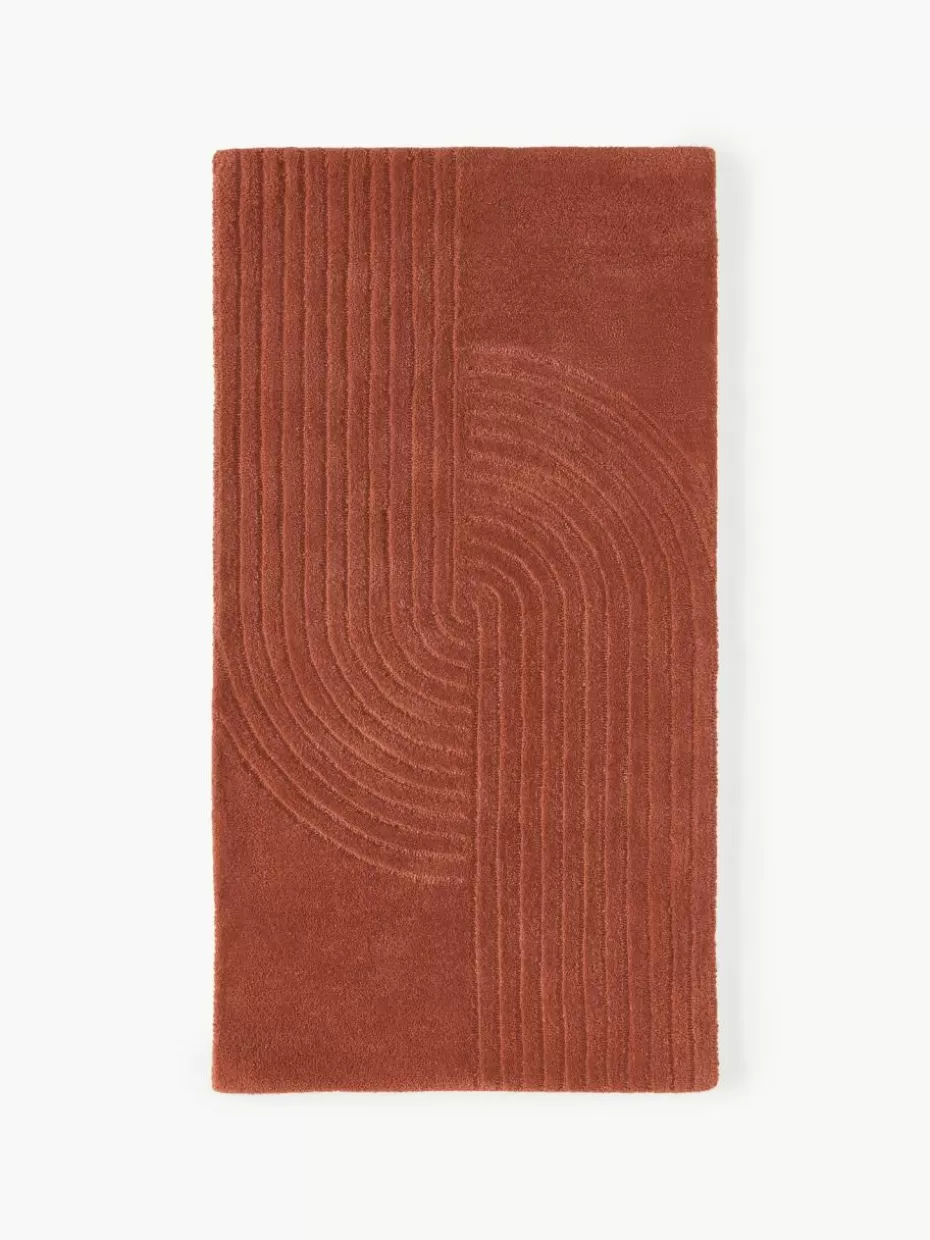 Rechteckige Teppiche-Westwing Collection Handgetufteter Wollteppich Mason Rostrot