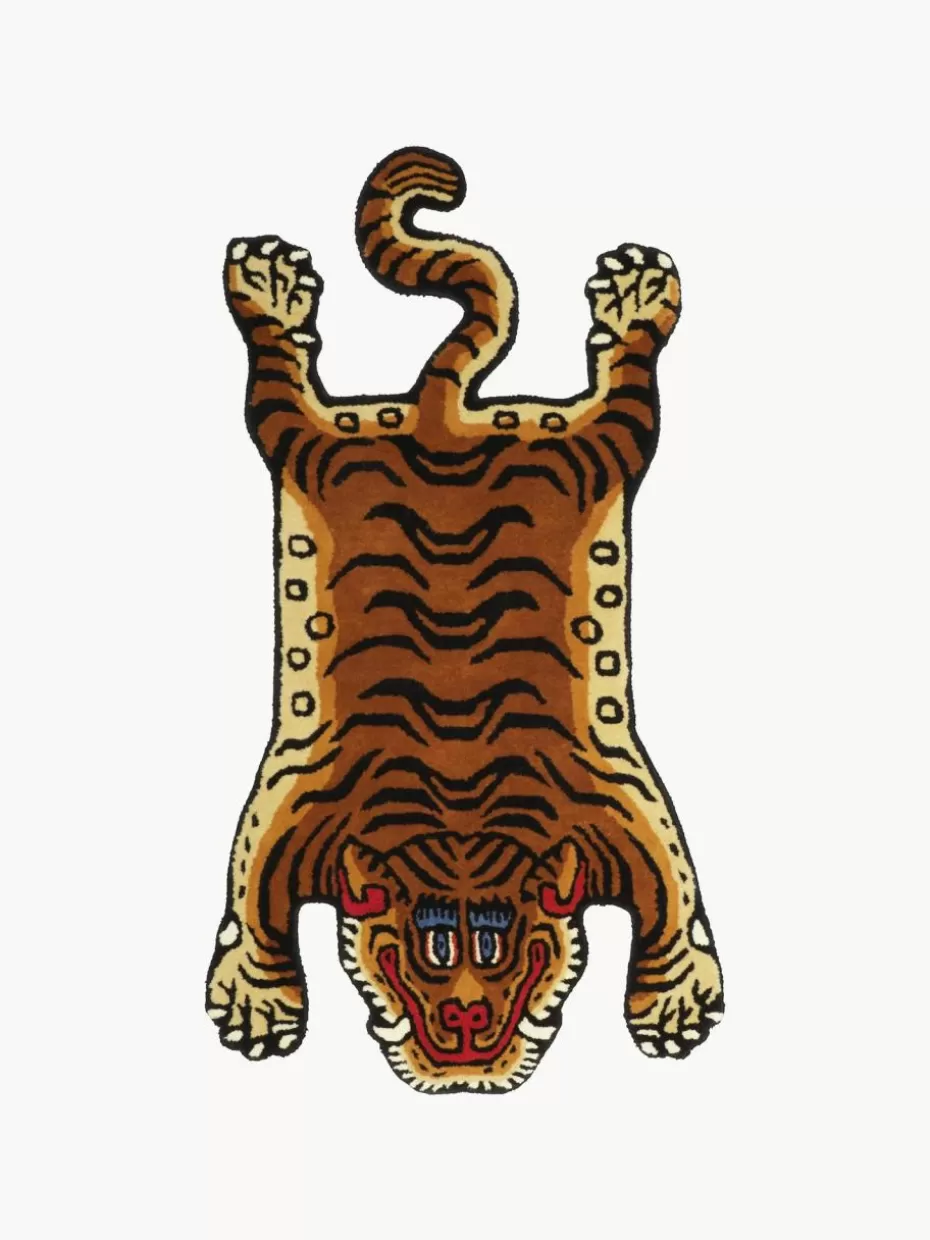 Rechteckige Teppiche-Bongusta Handgetufteter Wollteppich Tiger