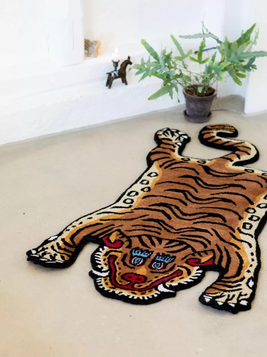 Rechteckige Teppiche-Bongusta Handgetufteter Wollteppich Tiger