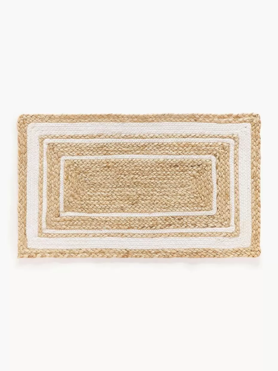 Fußmatten-Westwing Collection Handgewebte Jute-Fußmatte Clover