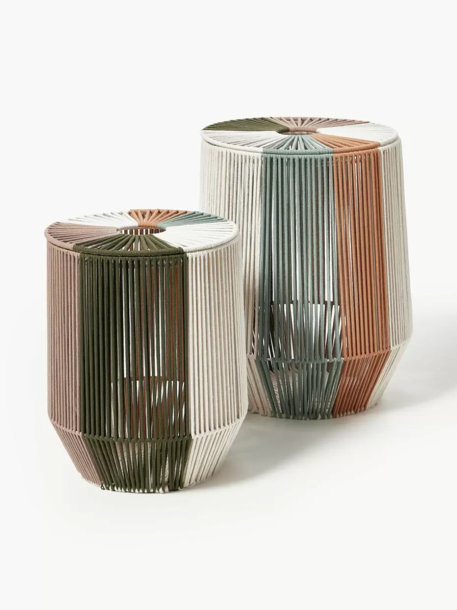 Wäschekörbe-Westwing Collection Handgewebte Wäschekörbe Gabe aus Seil, 2er-Set Mehrfarbig