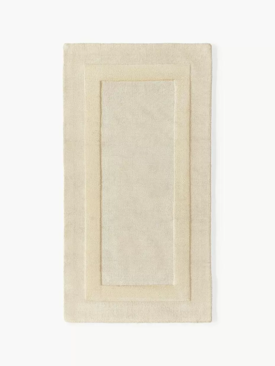 Rechteckige Teppiche-Westwing Collection Handgewebter Baumwollteppich Dania mit Hoch-Tief-Struktur Beige