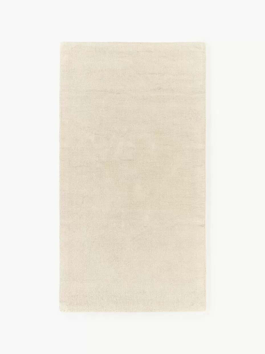 Rechteckige Teppiche-Westwing Collection Handgewebter Baumwollteppich Lora Hellbeige