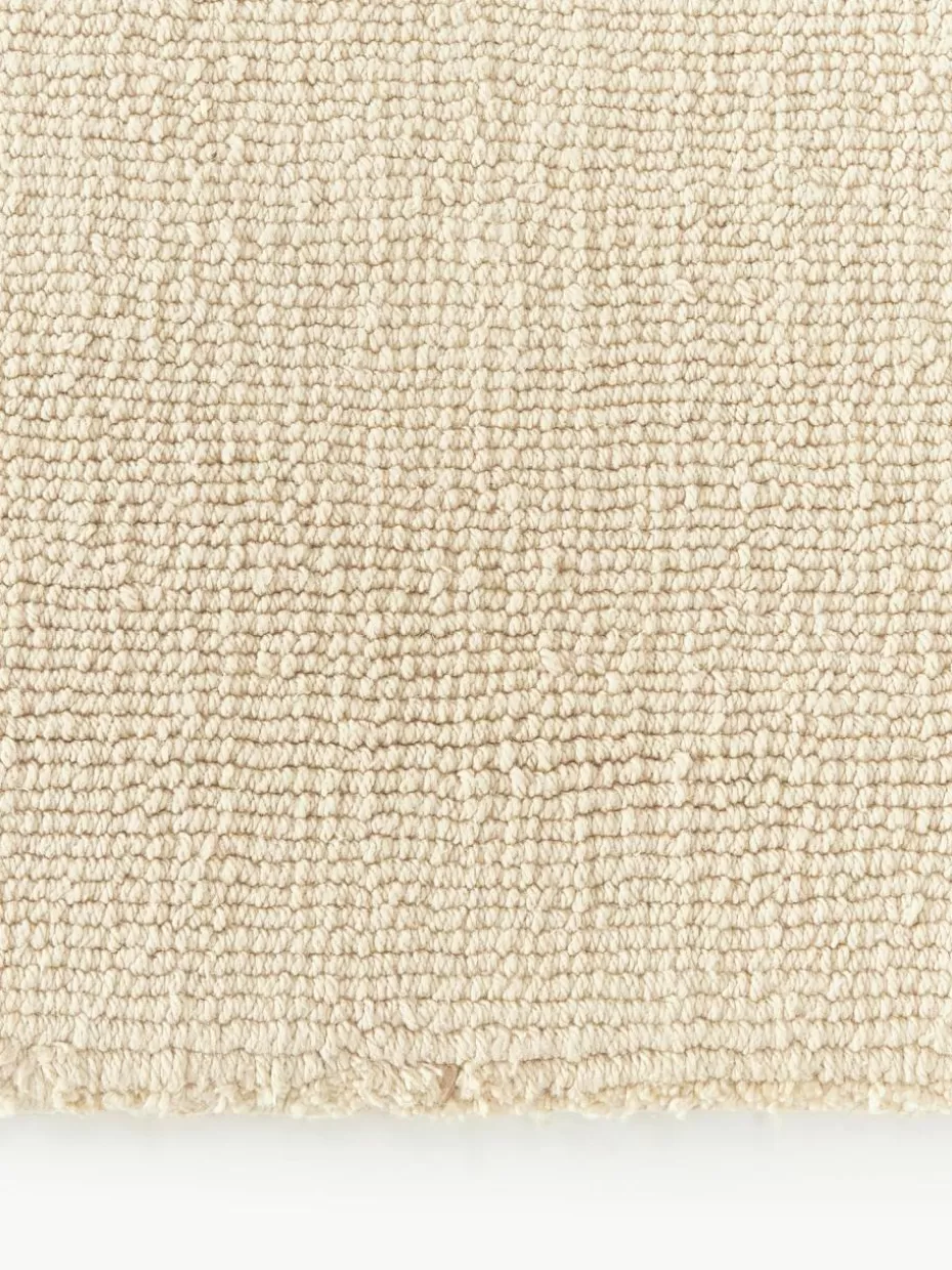 Rechteckige Teppiche-Westwing Collection Handgewebter Baumwollteppich Lora Hellbeige