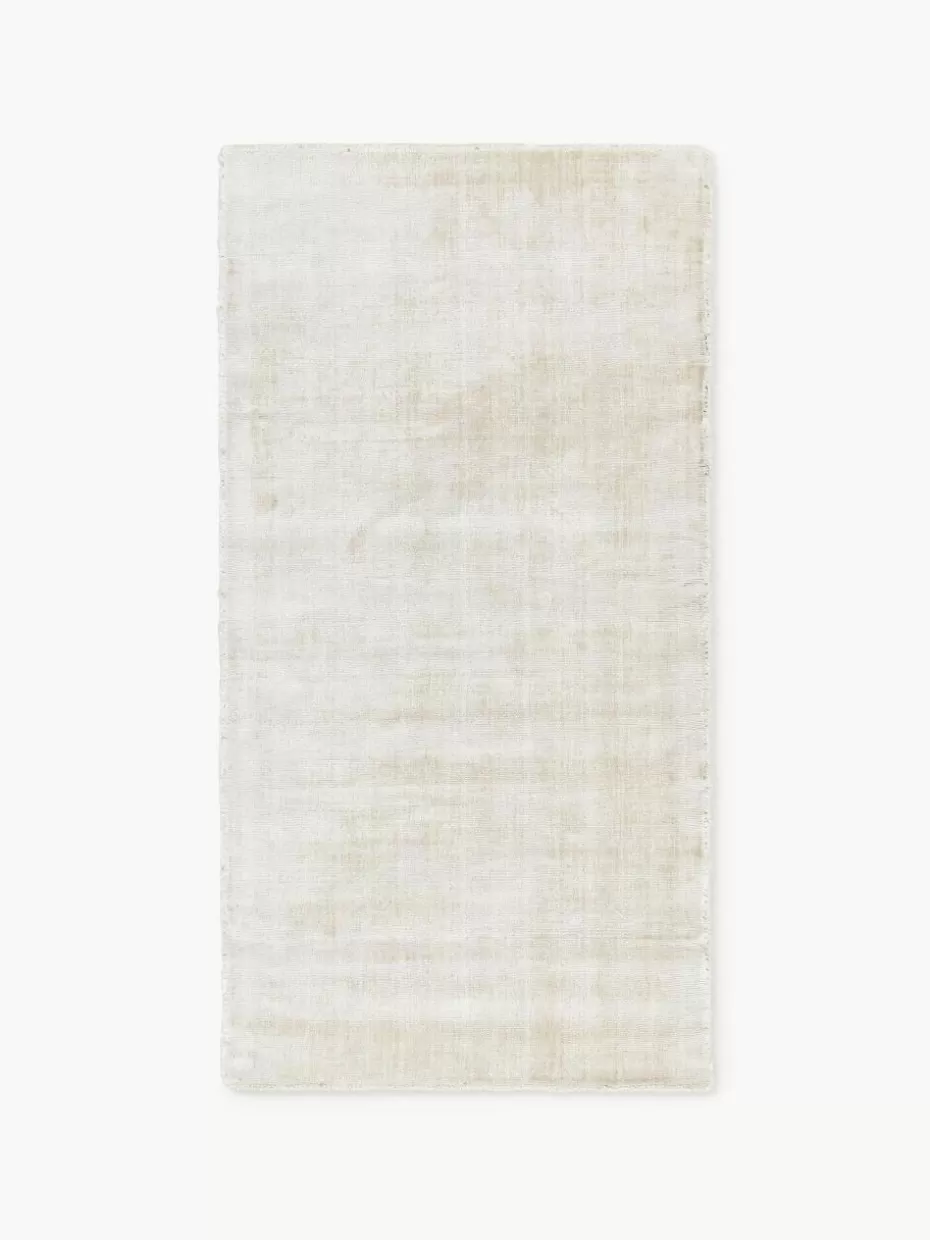 Rechteckige Teppiche-Westwing Collection Handgewebter Viskoseteppich Jane Off White