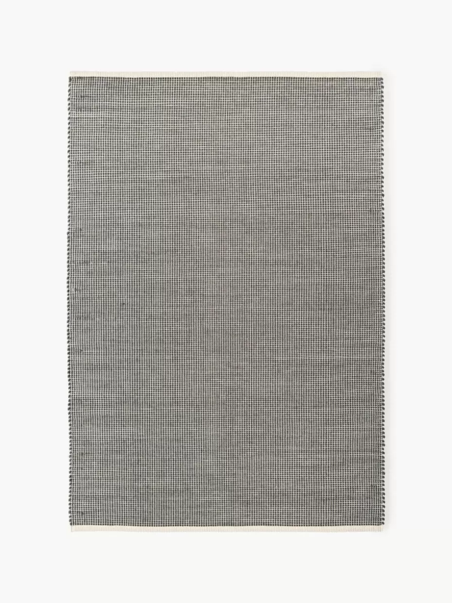 Rechteckige Teppiche-Westwing Collection Handgewebter Wollteppich Amaro Hellbeige, Grau