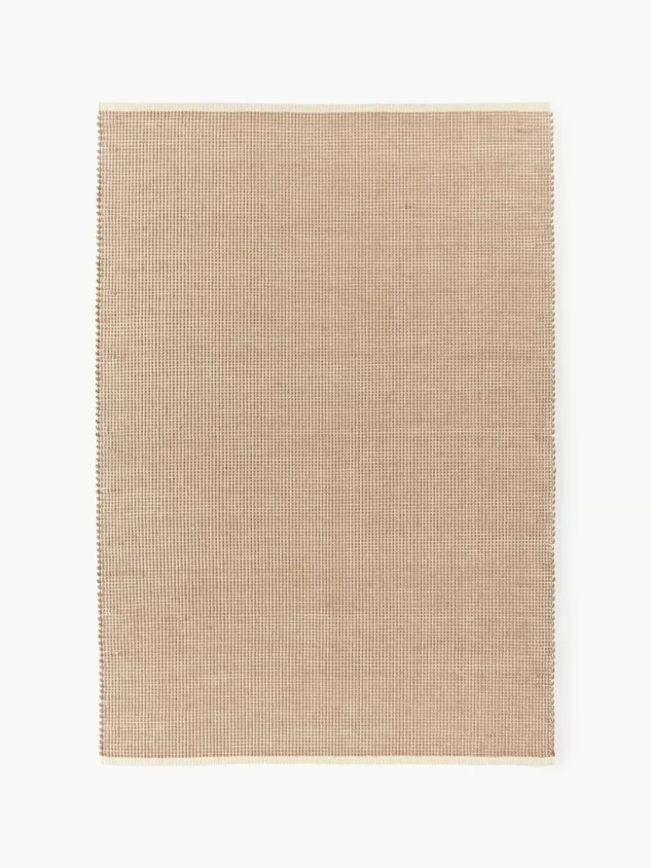 Rechteckige Teppiche-Westwing Collection Handgewebter Wollteppich Amaro Hellbeige, Hellbraun