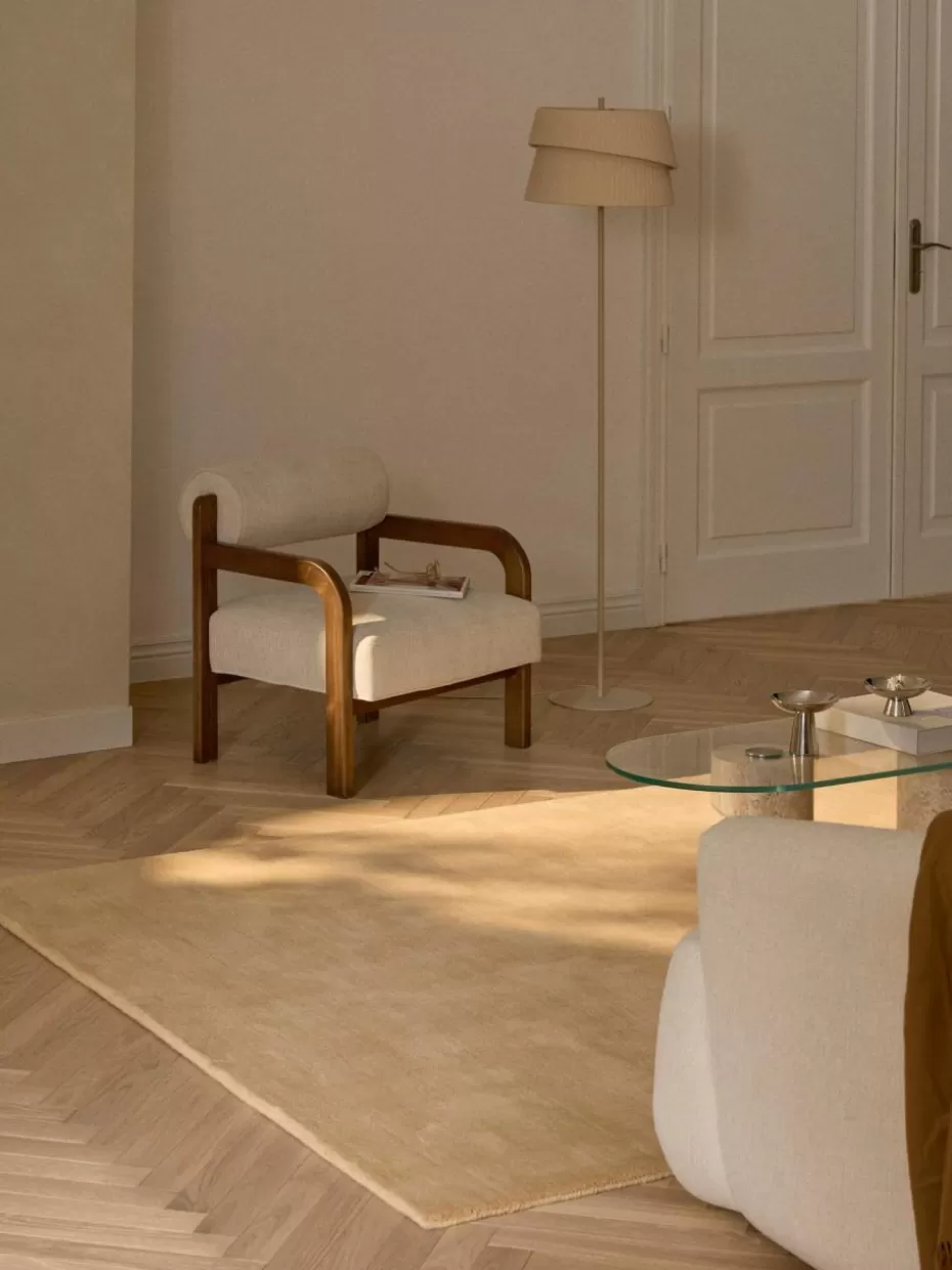Rechteckige Teppiche-Westwing Collection Handgewebter Wollteppich Zayne Ocker
