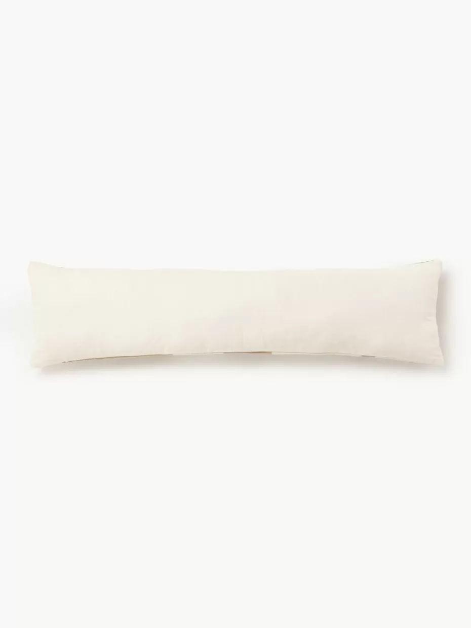 Dekokissen-Westwing Collection Handgewebtes XL Kissen Asta mit geometrischem Muster Beige, Hellbeige