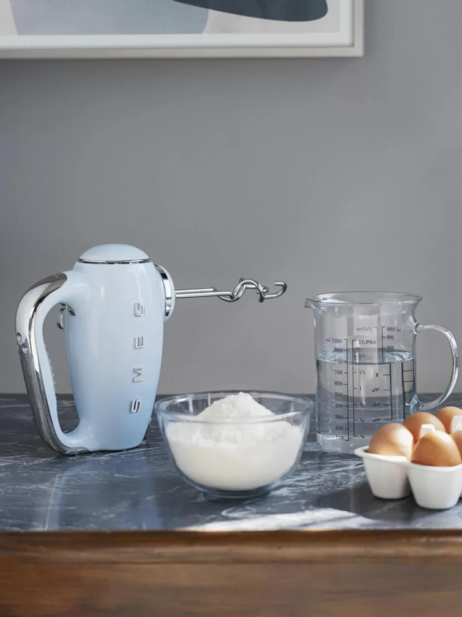 Mixer-Smeg Handrührgerät 50's Style Hellblau, glänzend
