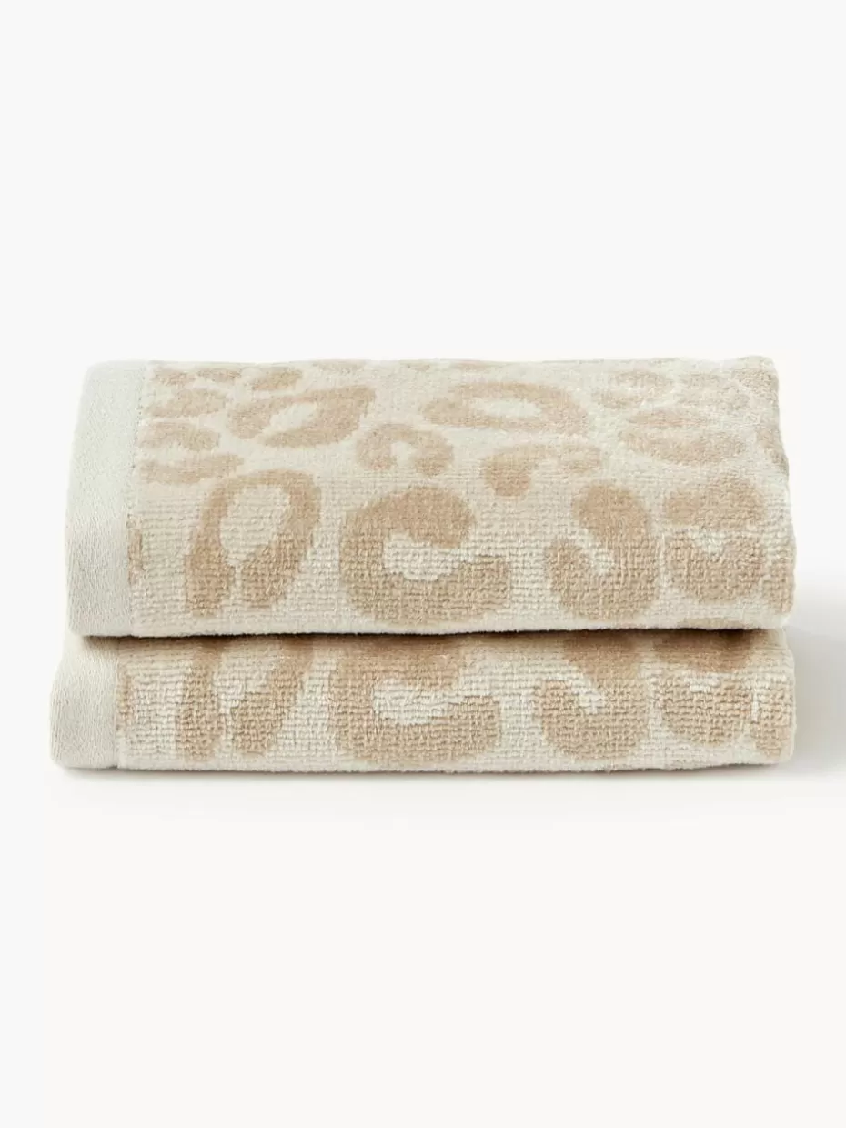 Handtücher-Westwing Collection Handtuch Leo, in verschiedenen Größen Cremeweiß, Beige