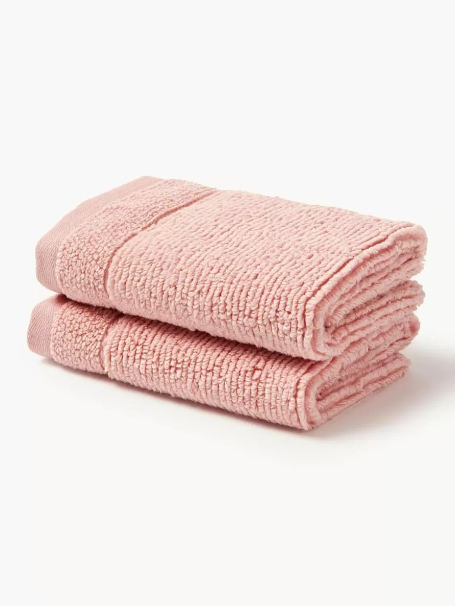 Handtücher-Westwing Collection Handtuch Luxe mit Streifenbordüre, in verschiedenen Größen Peach