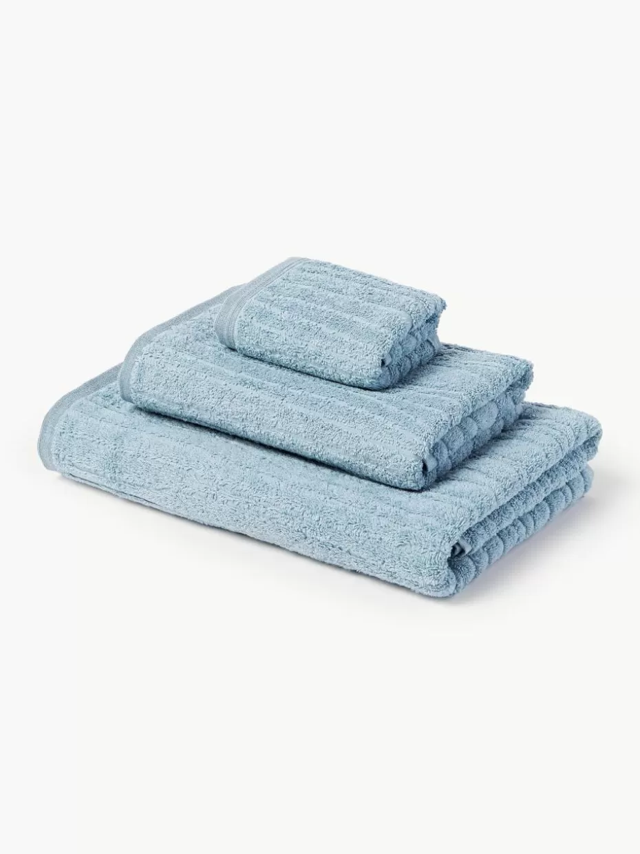 Handtücher-Westwing Collection Handtuch-Set Audrina, in verschiedenen Setgrößen Graublau