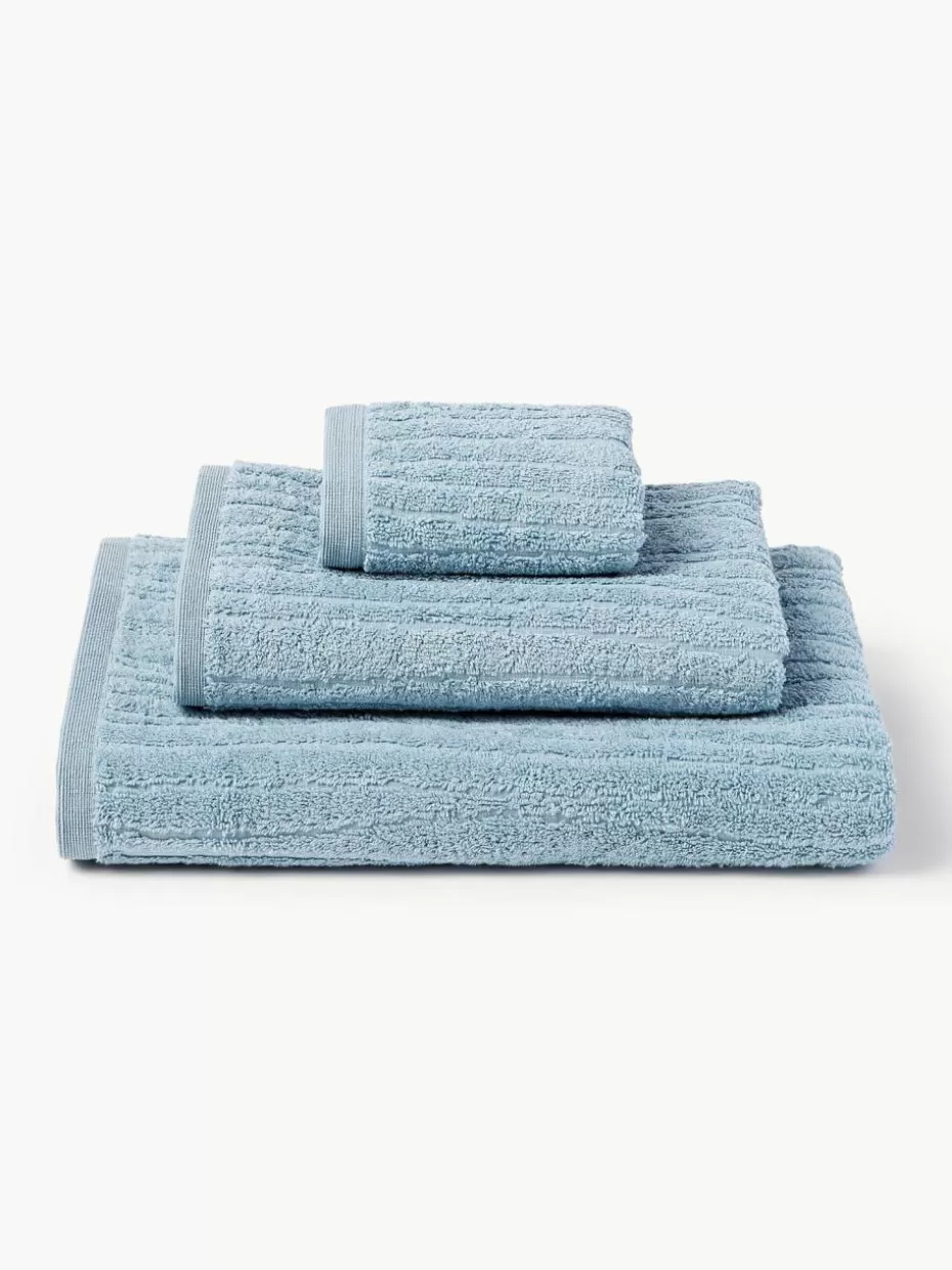 Handtücher-Westwing Collection Handtuch-Set Audrina, in verschiedenen Setgrößen Graublau