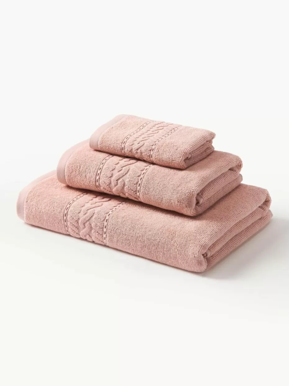 Handtücher-Westwing Collection Handtuch-Set Cordelia, 3er-Set Peach