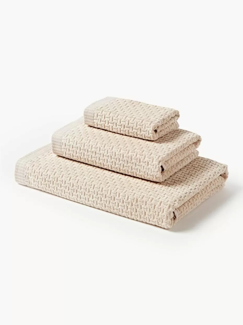 Handtücher-Westwing Collection Handtuch-Set Niam, in verschiedenen Setgrößen Hellbeige