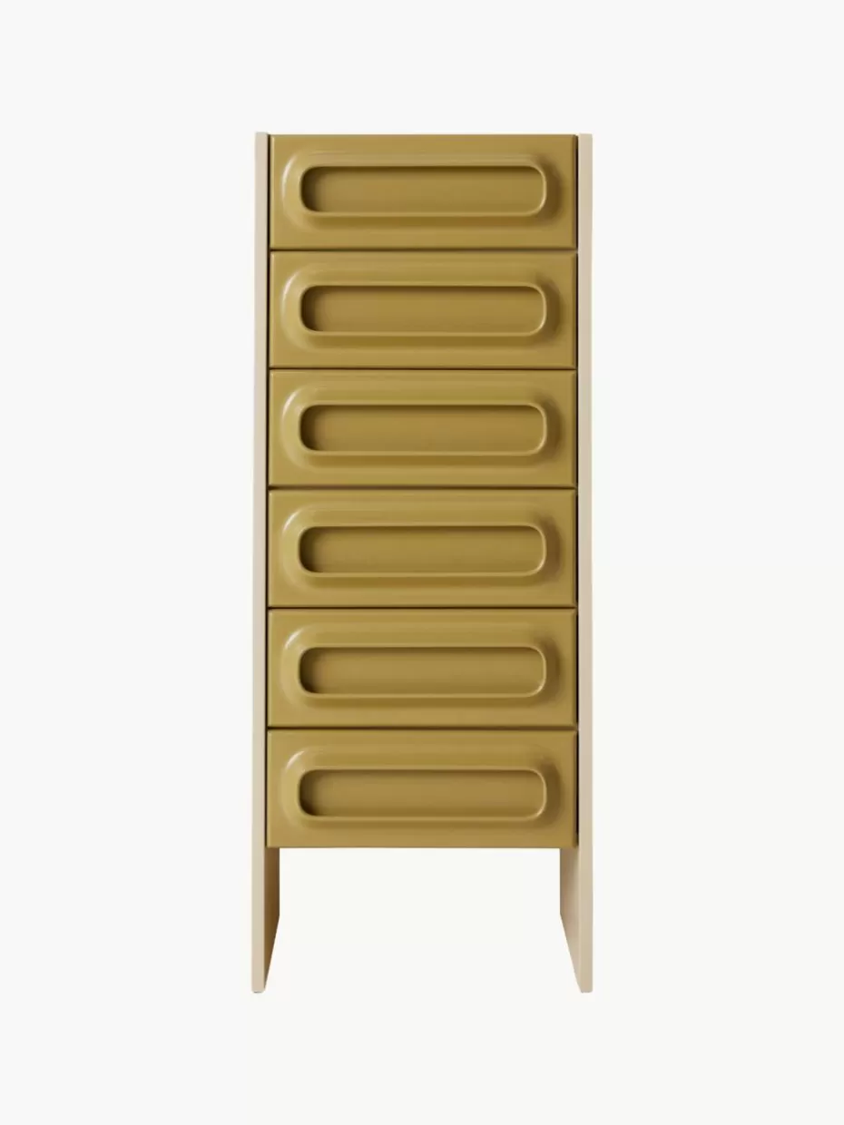 Kommoden & Sideboards | Kommoden & Sideboards-HKLIVING Highboard Space Olivgrün, Cremeweiß
