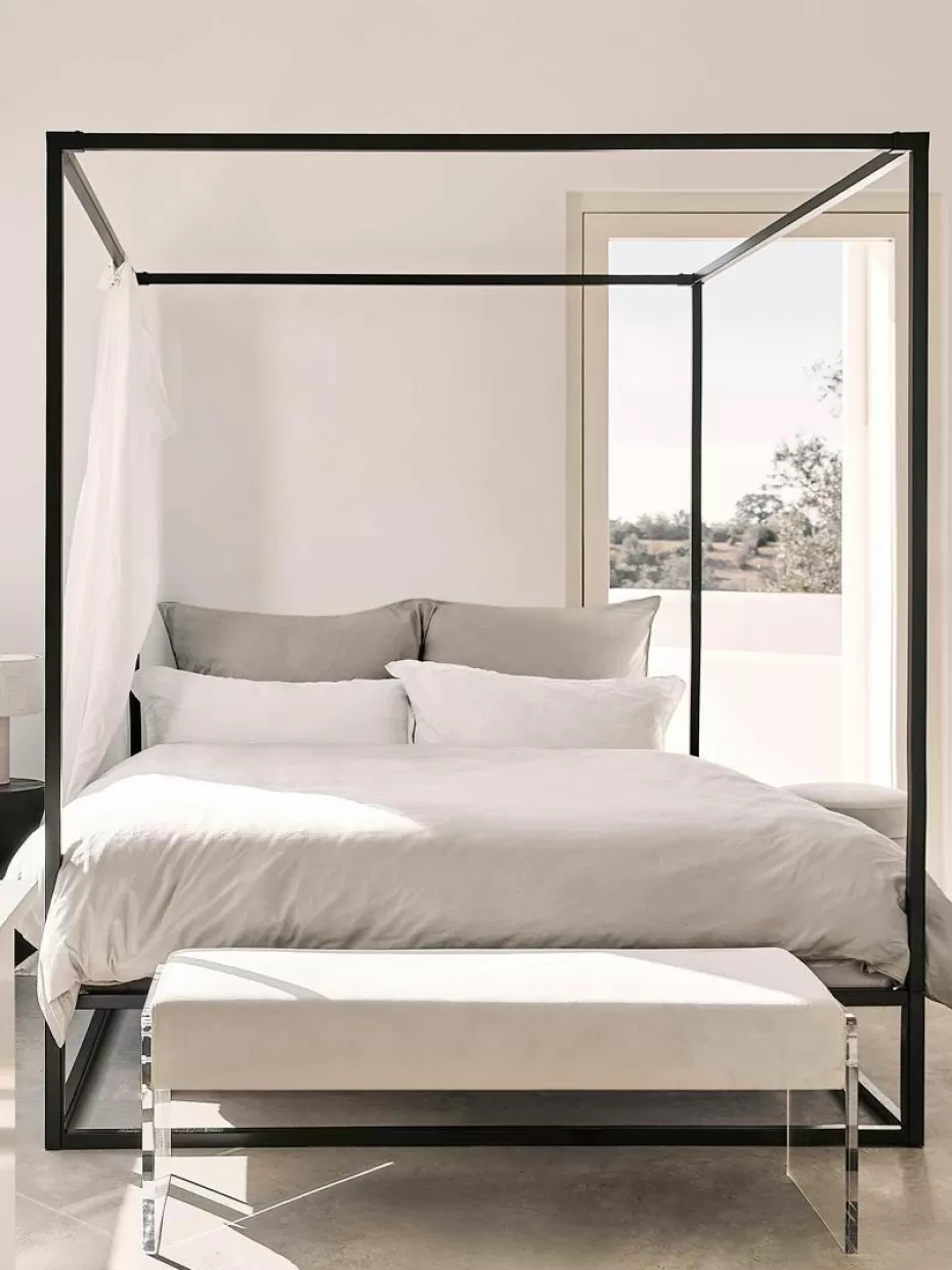 Betten-Westwing Collection Himmelbett Belle aus Metall Schwarz