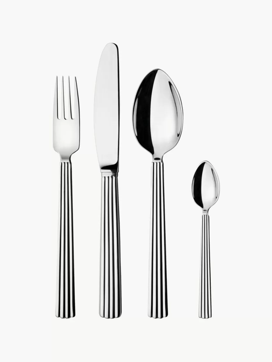 Besteck-Sets-Georg Jensen Hochglanzpoliertes Besteck-Set Bernadotte, in verschiedenen Setgrößen