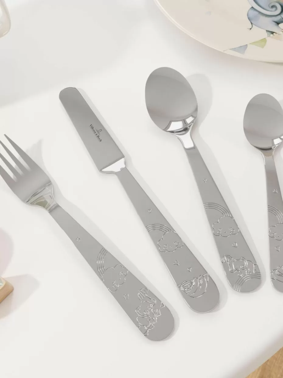 Kindergeschirr-Villeroy & Boch Hochglanzpoliertes Kinderbesteck-Set Walk Like An Elephant, 1 Person (4-tlg.) Elefant