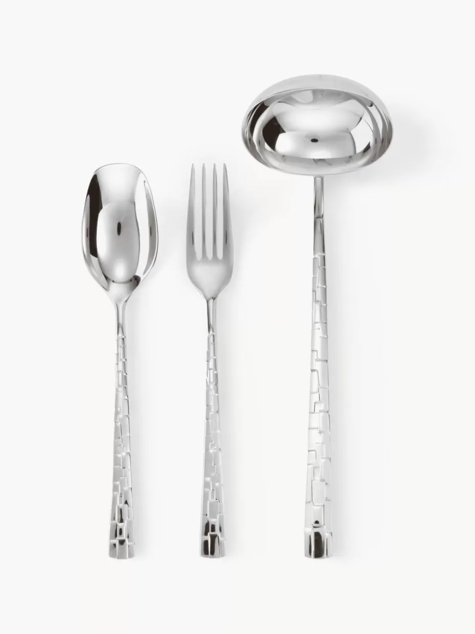 Servierbesteck-Sambonet Hochglanzpoliertes Servierbesteck-Set Sculpt aus Edelstahl, 3-tlg.